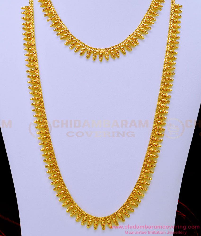 Necklace and Haram Set, haram set gold, long haram sets online, Simple haram designs with weight, simple necklace and haram designs, 