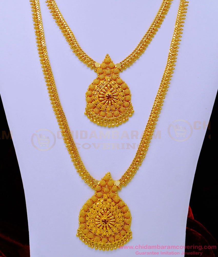 aram set online, haram set buy online, gold plated jewellery, one gram gold jewelry, show mala, necklace haram set, gold haram, gold covering  haram, 