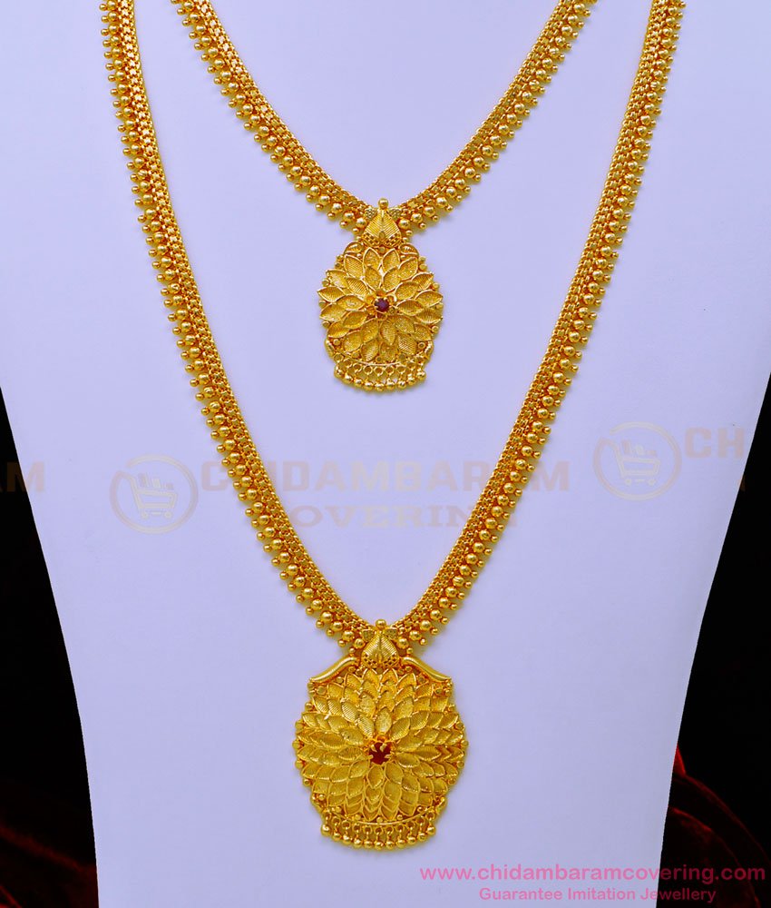 aram set online, haram set buy online, gold plated jewellery, one gram gold jewelry, show mala, necklace haram set, gold haram, gold covering  haram, 