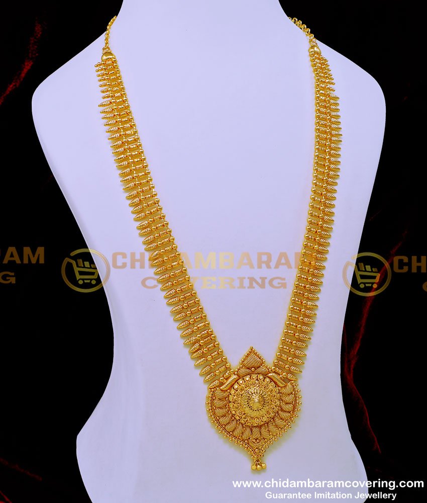 imitation haram, covering aram, mango haar, mullapoo haram design, mullamuttu haram online, gold plated long haram, long chain haram