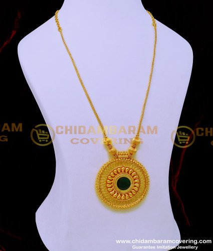 HRM790 - Traditional Kerala Palakka Round Pendant Long Chain Haram Buy Online  