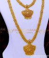 one gram gold haram online shopping, 1 gram gold haram designs, AD Stone Haram set, long haram, white stone long haram, One Gram Gold Haram Set 