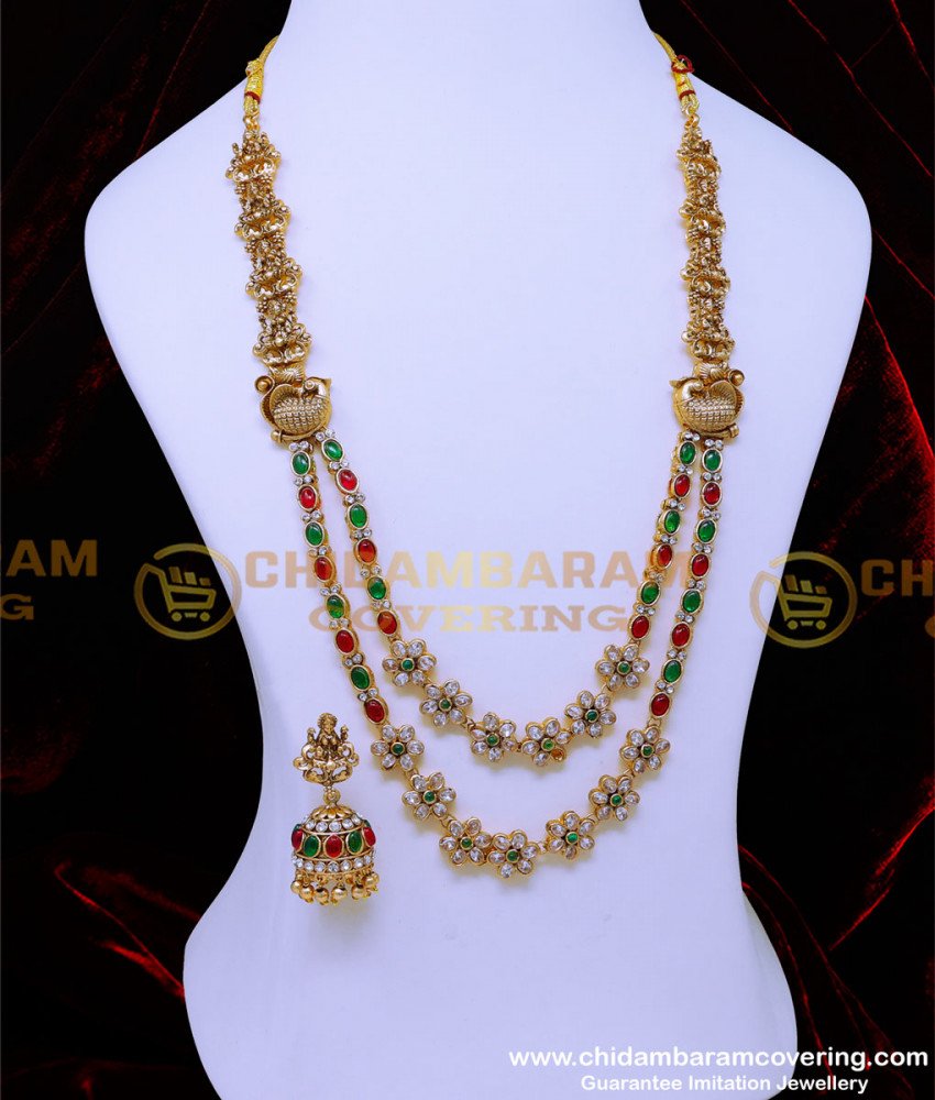 temple jewellery in silver, temple jewellery designs in gold with price, temple jewellery long necklace, antique necklace designs in gold, antique traditional gold haram designs