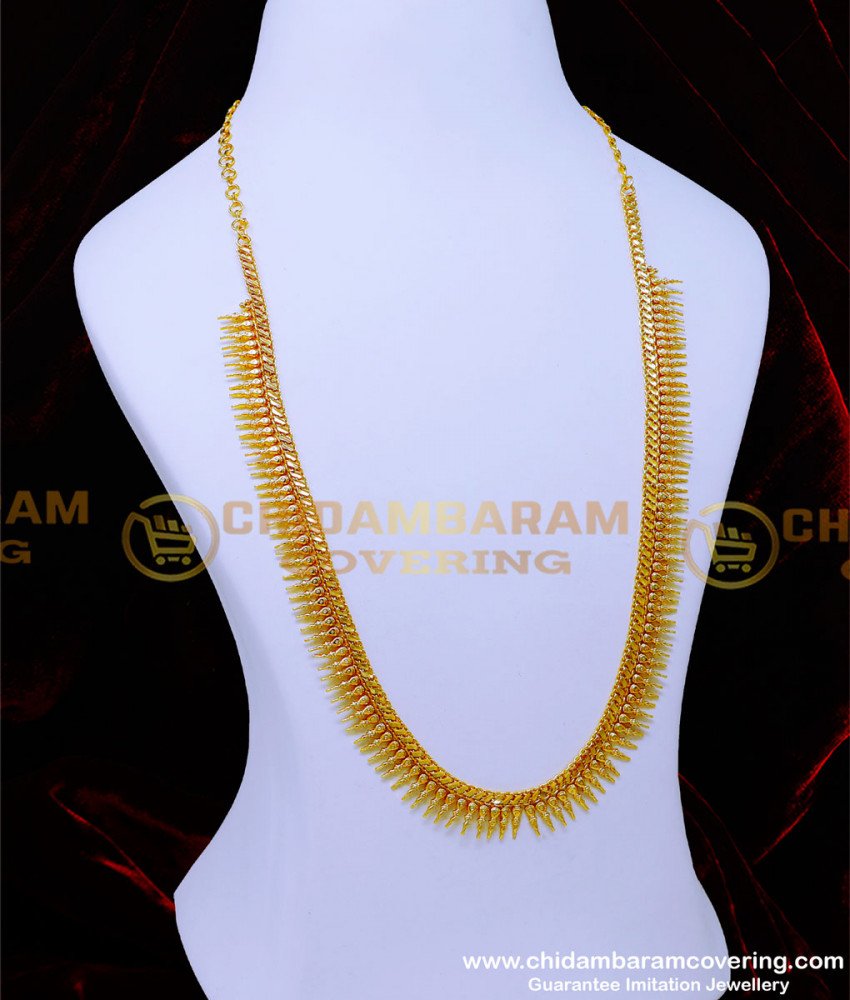 gold haram designs in 40 grams, mullamuttu mala, long mango haram designs in gold, flower haram designs, long haram design, long mango haram designs in gold, one gram gold haram design, 1 gram gold haram