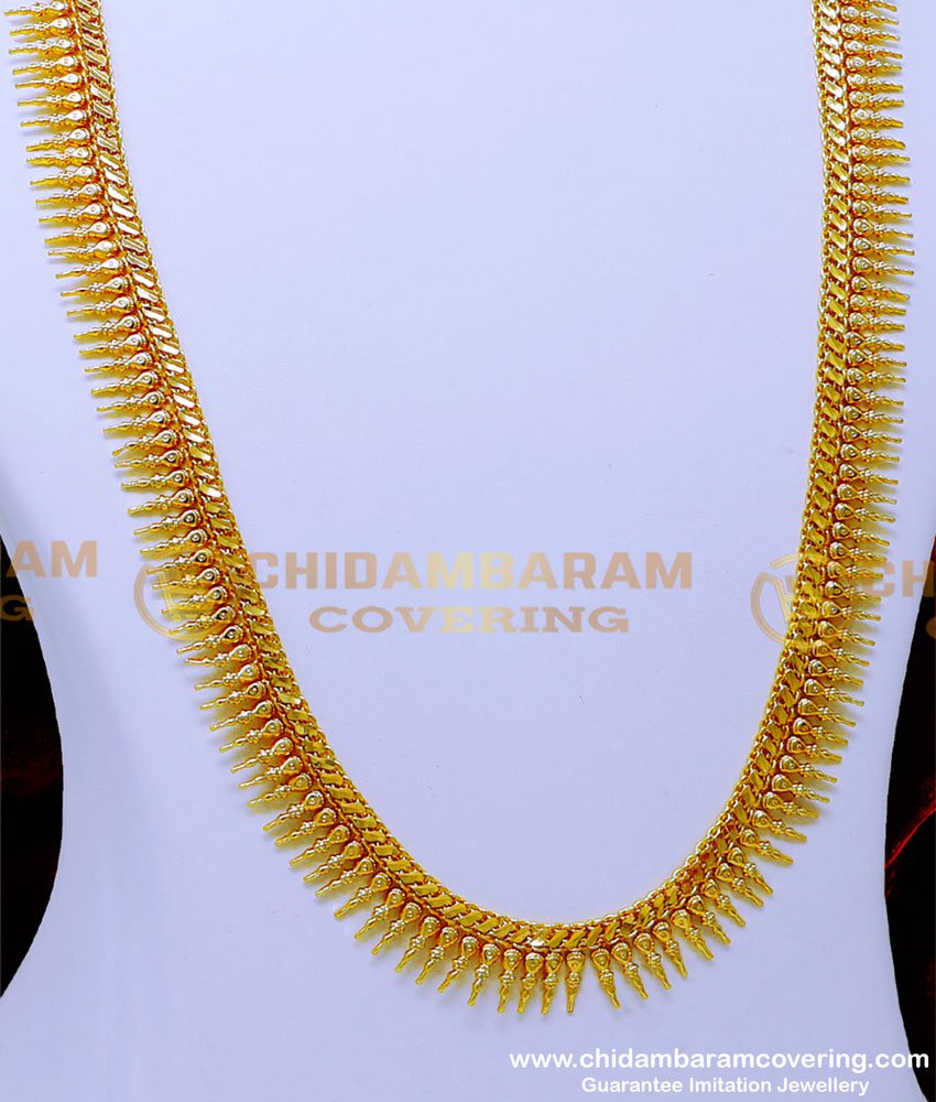 gold haram designs in 40 grams, mullamuttu mala, long mango haram designs in gold, flower haram designs, long haram design, long mango haram designs in gold, one gram gold haram design, 1 gram gold haram