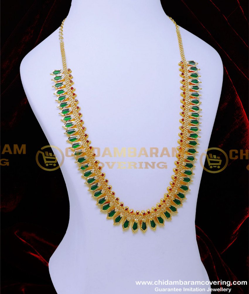 kerala jewellery, kerala haram design, palakka necklace gold, palakka mala online, kerala jewellery, 1 gram gold plated jewellery, 1gm gold plated jewellery, palakka mala 