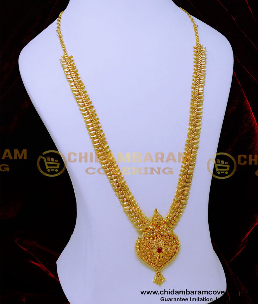 long mango haram designs in gold, long mango haram designs in gold, 1 gram gold haram, 1 gram gold haram, plain gold mango haram designs, flower haram designs, mango haram designs gold, flower haram designs, 1 gram gold jewellery,1 gram gold plated jewellery