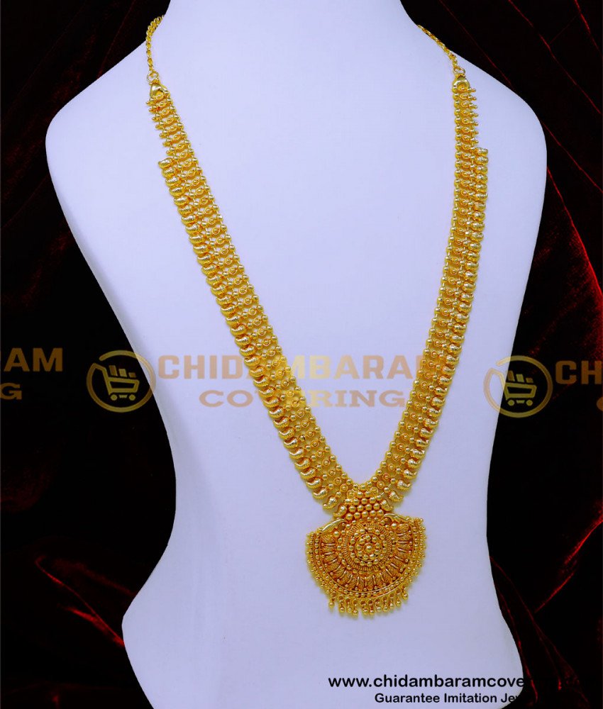 long mango haram designs in gold, long mango haram designs in gold, 1 gram gold haram, 1 gram gold haram, plain gold mango haram designs, flower haram designs, mango haram designs gold, flower haram designs, 1 gram gold jewellery,1 gram gold plated jewellery