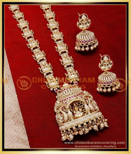 HRM1051 – First Quality Heavy Haram Antique Gold Bridal Jewellery Set