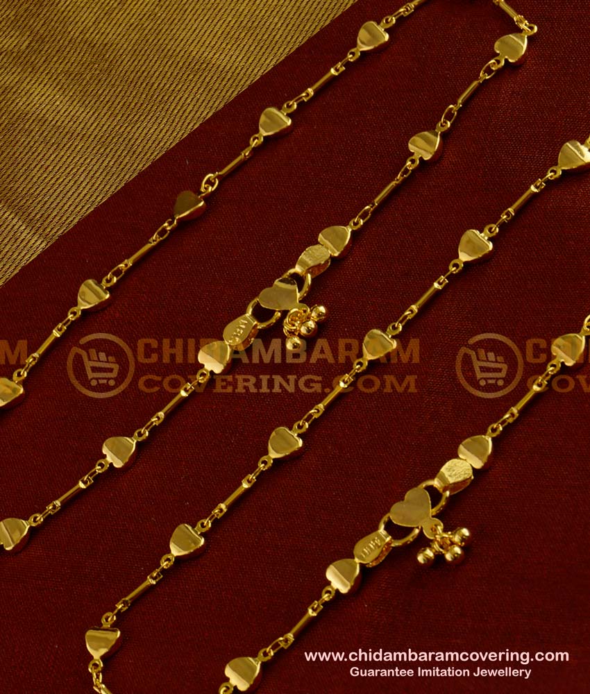 ANK002 - 10 inch Latest Anklet Design Gold Plated Kolusu Buy Online Shopping