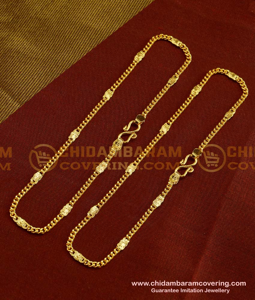 ANK015 - 10 Inch Fashionable Designer Gold Design Bridal Anklet Collections Buy Online