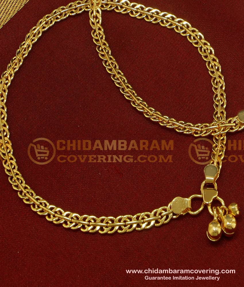 ANK032 - 11 Inch Buy Latest Anklet Chain Design Gold Plated Kolusu Imitation Jewelry Online NK020 