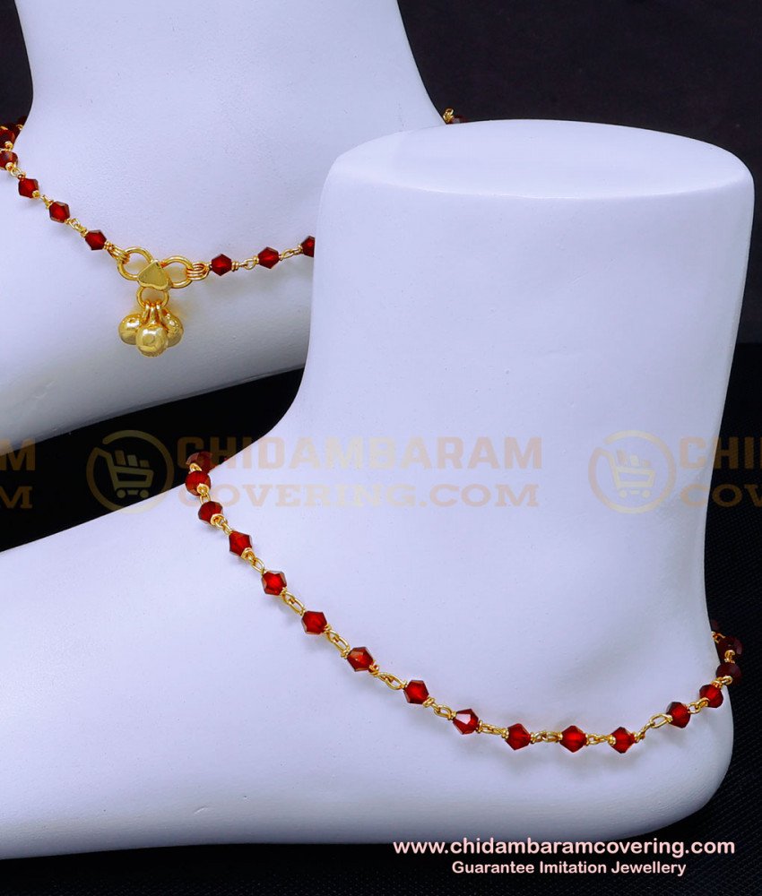 black moti anklet, crystal anklet, karimani kolusu, fancy anklet, , gold covering kolusu, gold covering padasaram, crystal kolusu designs, anklet design in gold