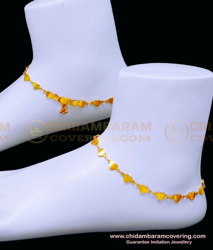 heart design anklet,anklet designs gold for ladies, malabar gold anklet designs, gold plated anklets, gold anklets designs in kerala, latest anklet designs gold, 	simple anklet designs gold, fancy anklet designs gold, latest anklet designs, payal design gold, impon kolusu, gold design anklet