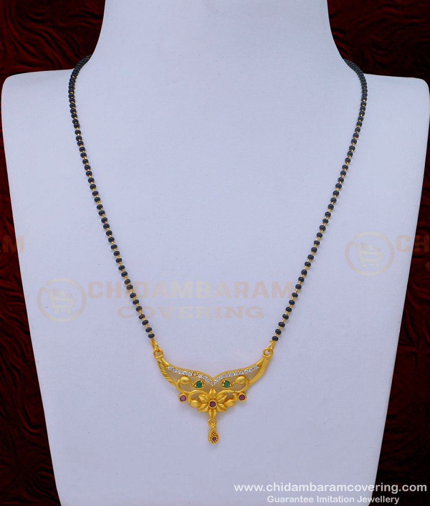 black beads chain, short mangalsutra, gold mangalsutra, new model mangalsutra, traditional mangalsutra, indian mangalsutra, indian thali, nallapusalu, 