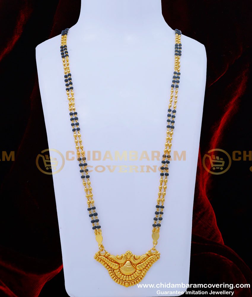 Black Beads Long Mangalsutra Designs