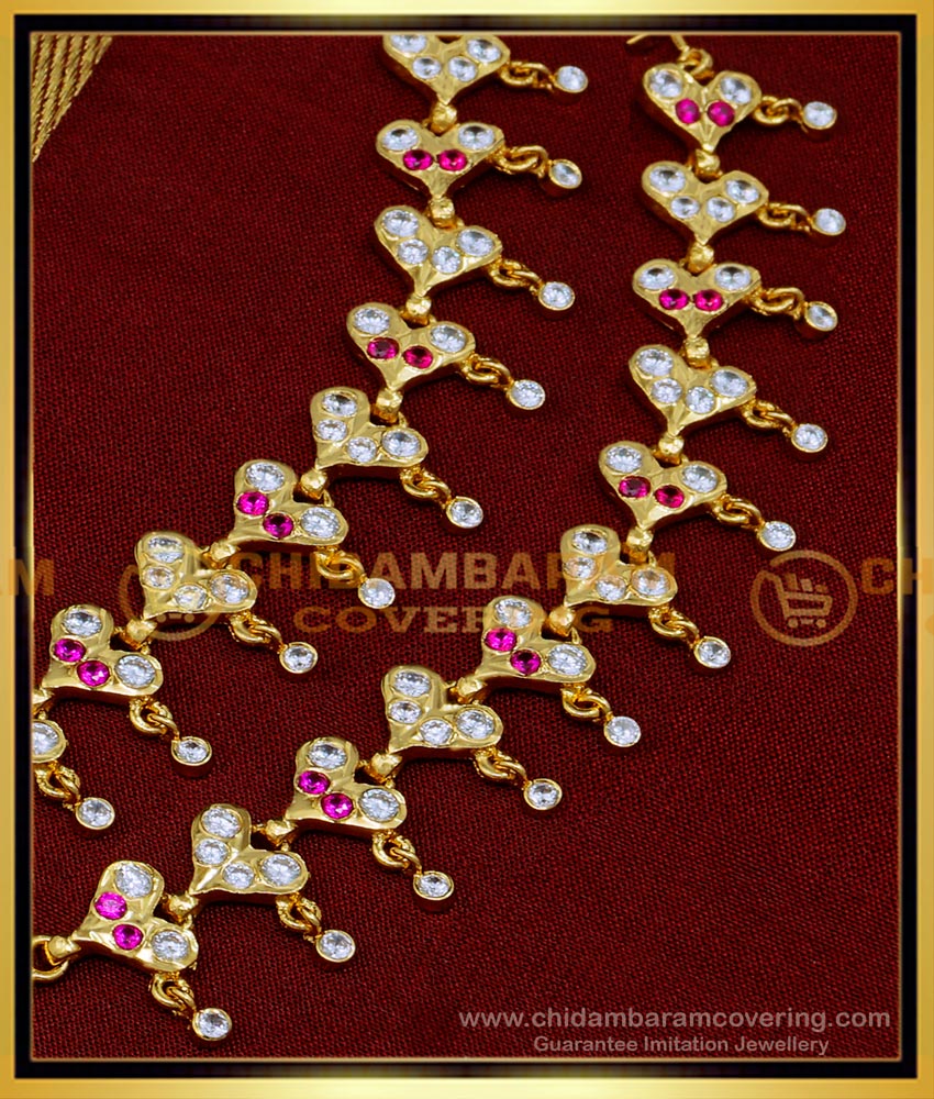 Bridal Wear Five Metal Heart Shape Stone Mattal Designs