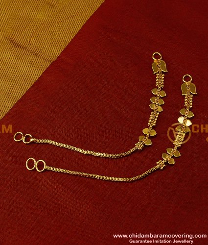 MAT34 - New Gold Design Ear Chain Daily Wear Artificial Ear Chain for Heavy Jhumkas