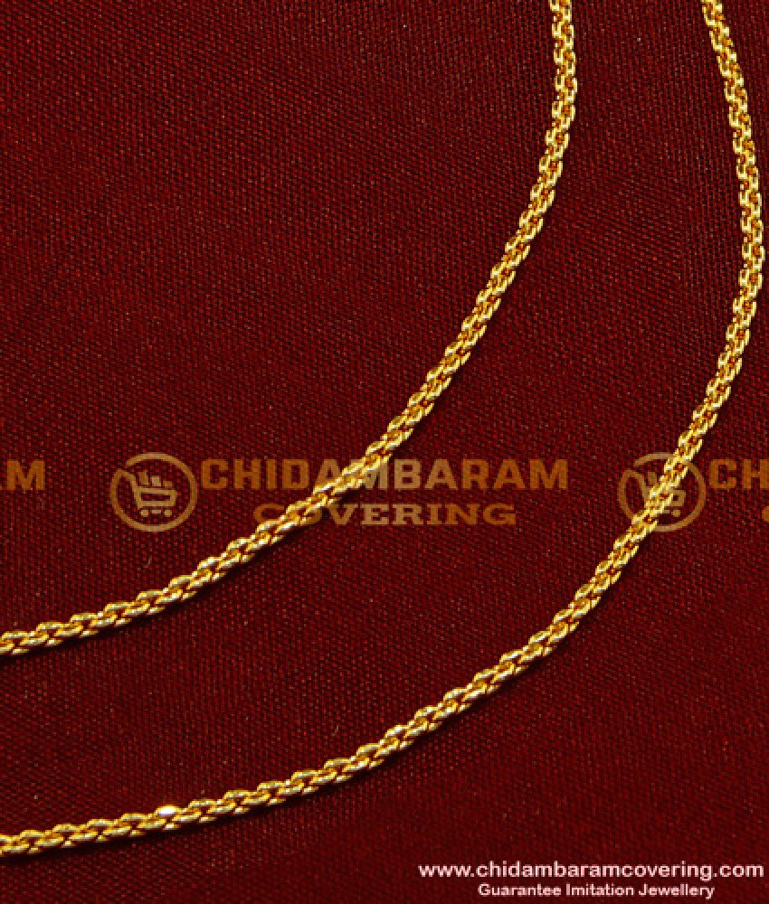 MAT50 - Gold Plated Simple Light Weight Flexible Thin Ear Chain Suththu Maatal Designs Online