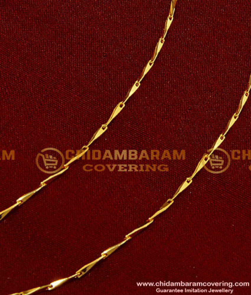 MAT51 - Simple Light Weight Flexible Thin Wheat Design Ear Chain Gold Kan Chain Designs Online