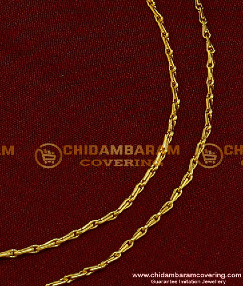 MAT64 - Simple Light Weight Daily Wear Wheat Design Ear Chain Gold Designs Online