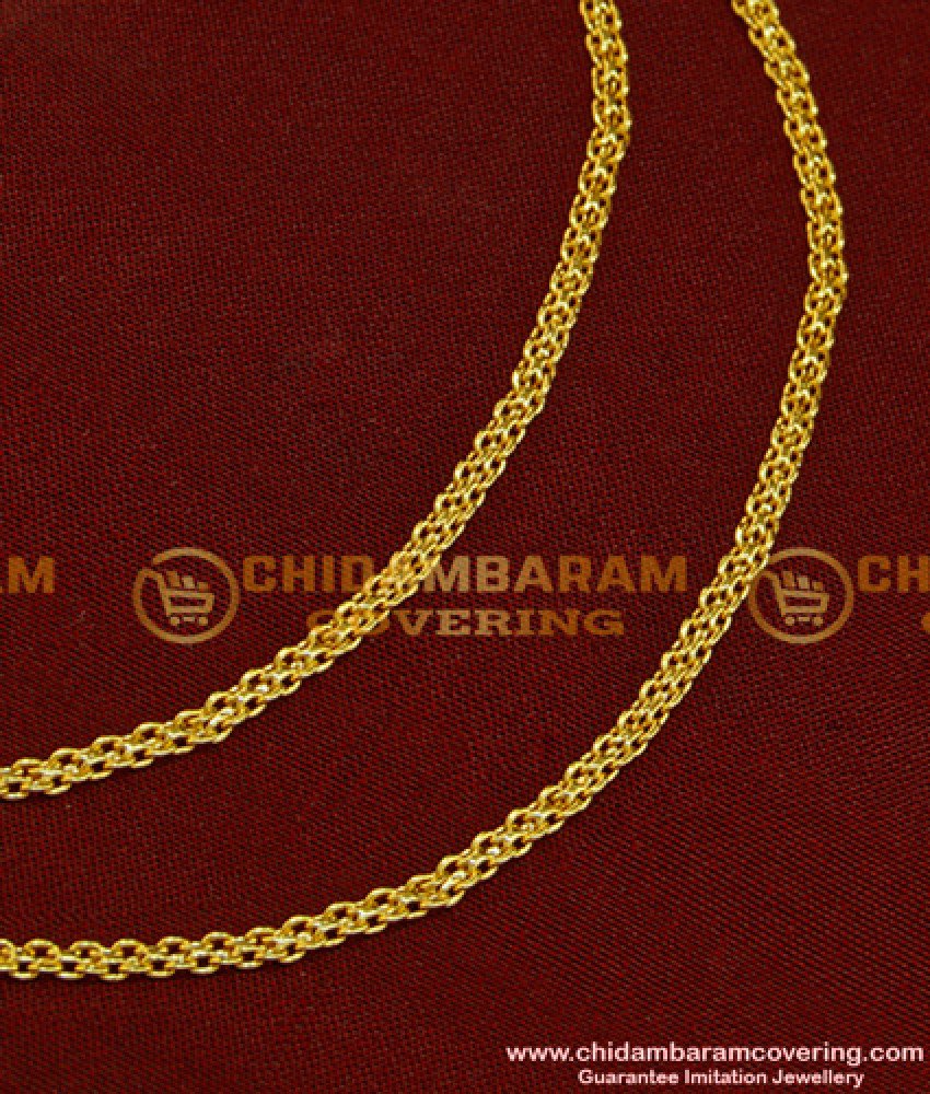 MAT72 - Gold Plated Simple Light Weight Flexible Thin Delhi Chain Ear Chain Mattal Designs Online