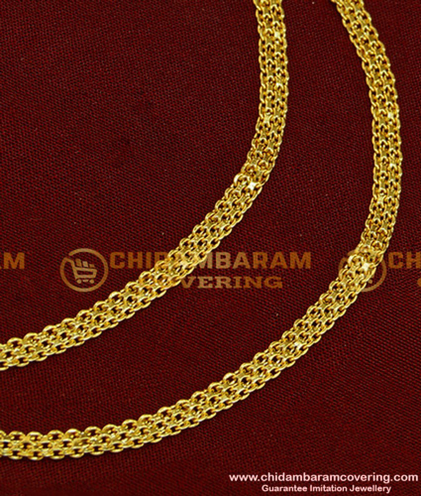 MAT73 - Gold Plated Simple Light Weight Flexible Thick Delhi Chain Ear Chain Mattal Designs Online