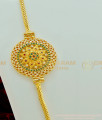 MCHN241 - New Fashion Ruby Emerald Stone Big Round Design Mugappu Thali Chain Artificial Jewellery