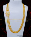 MCHN378 - South Indian Impon Three Line Chain with Stone Mugappu Chain 