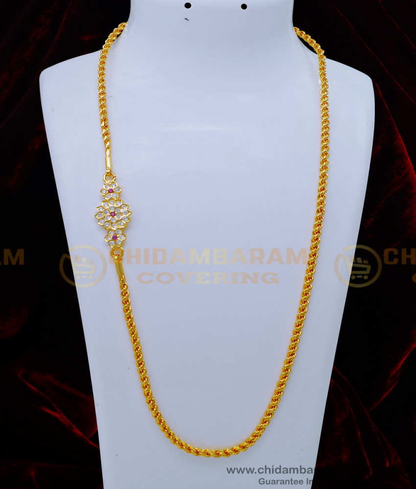 impon mugappu chain, impon jewellery online, mopu chain, stone mugappu, covering mugappu chain, gold covering mugappu, south indian mugappu. 