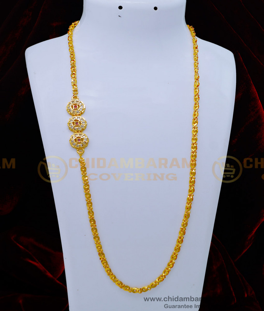 impon mugappu chain, impon jewellery online, mopu chain, stone mugappu, covering mugappu chain, gold covering mugappu, south indian mugappu. 