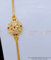 Impon Round Stone Mugappu Gold Thali Chain Model