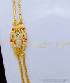 Impon Lakshmi Stone Mugappu With 2 Line Gold Chain Designs 