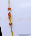 Attractive Ruby Stone Mugappu Thali Chain Latest Design