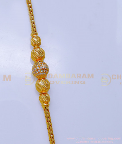 MCHN568 - 30 Inch Long New Model Gold Plated Mugappu Chain Online