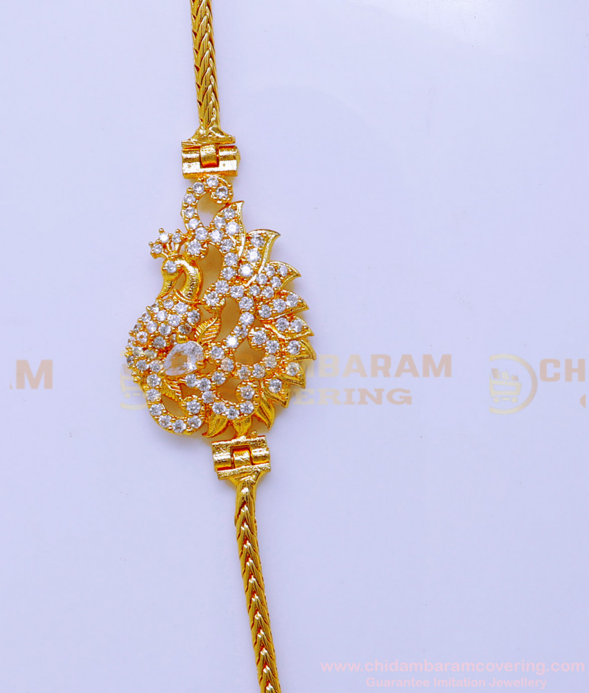 peacock mugappu chain gold design