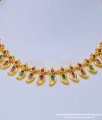 NLC1017 - Latest High Quality Gold Plated Ruby Emerald Mango Design Necklace Online