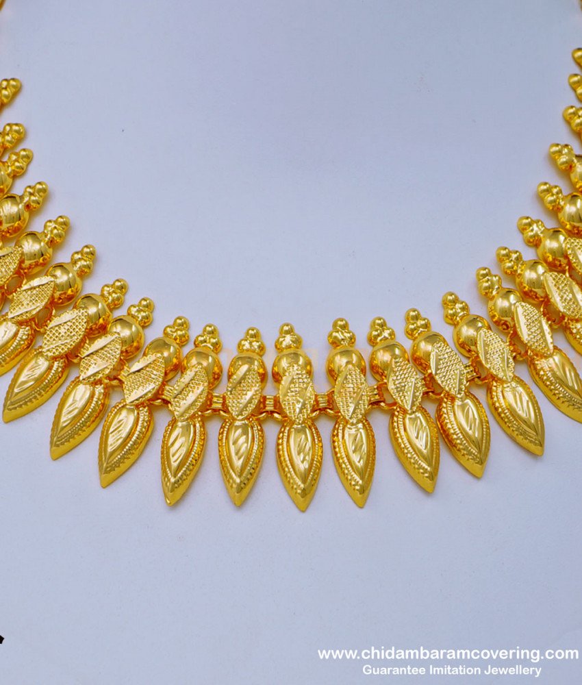 NLC1024 - Gold Inspired Latest Light Weight Kerala Necklace One Gram Gold Jewellery