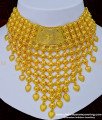 NLC1026 - Real Gold Design Bridal Wear Kerala Choker Necklace Wedding Jewelry Online