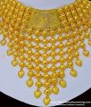 NLC1026 - Real Gold Design Bridal Wear Kerala Choker Necklace Wedding Jewelry Online