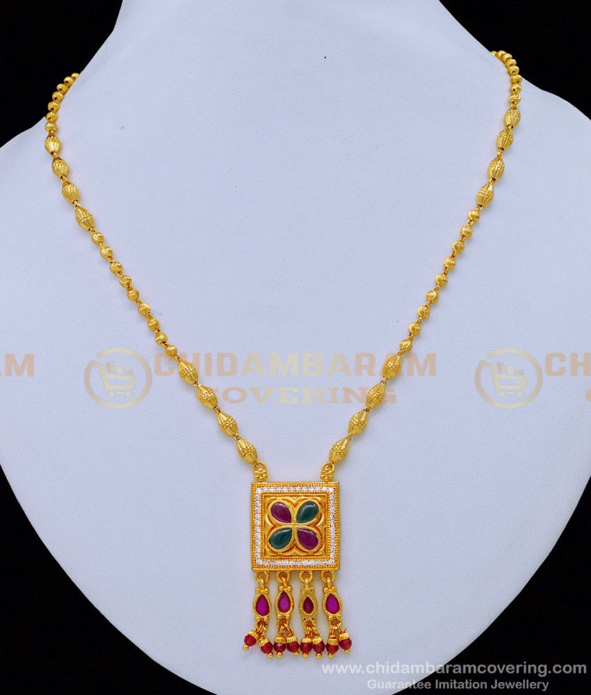 one gram gold jewellery, one gram gold necklace, gold covering necklace, gold plated necklace, ball necklace, simple necklace, gold beads necklace, 