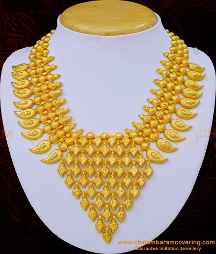 Nlc1056 - Buy Gold Inspired One Gram Gold Necklace Kerala Bridal Jewellery Online