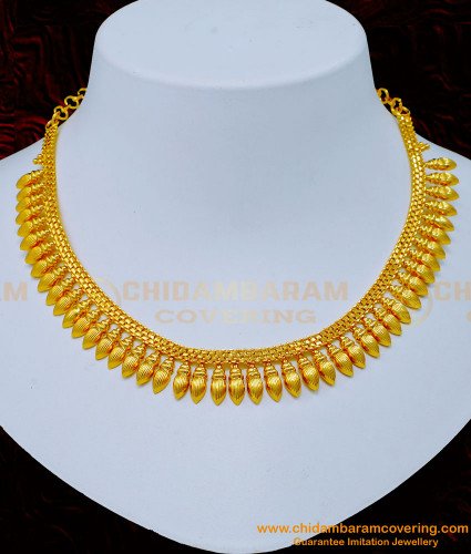 NLC1171 - Latest Light Weight 1 Gram Gold Simple Necklace Designs