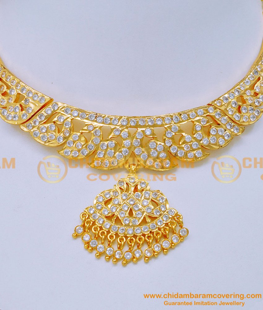 First Quality Impon Mango Design White Stone Attigai Design