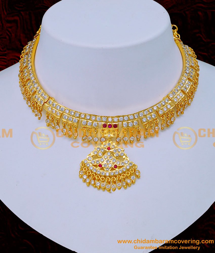 First Quality Impon Mango Design White Stone Attigai Design