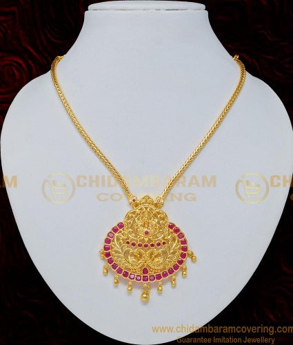 NLC700 - New Gold Plated Designer Ruby Stone Imitation Necklace Buy Online 