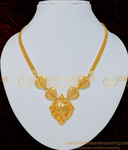 NLC706 - Kerala Light Weight Daily Wear Heart Design Plane Necklace for Women