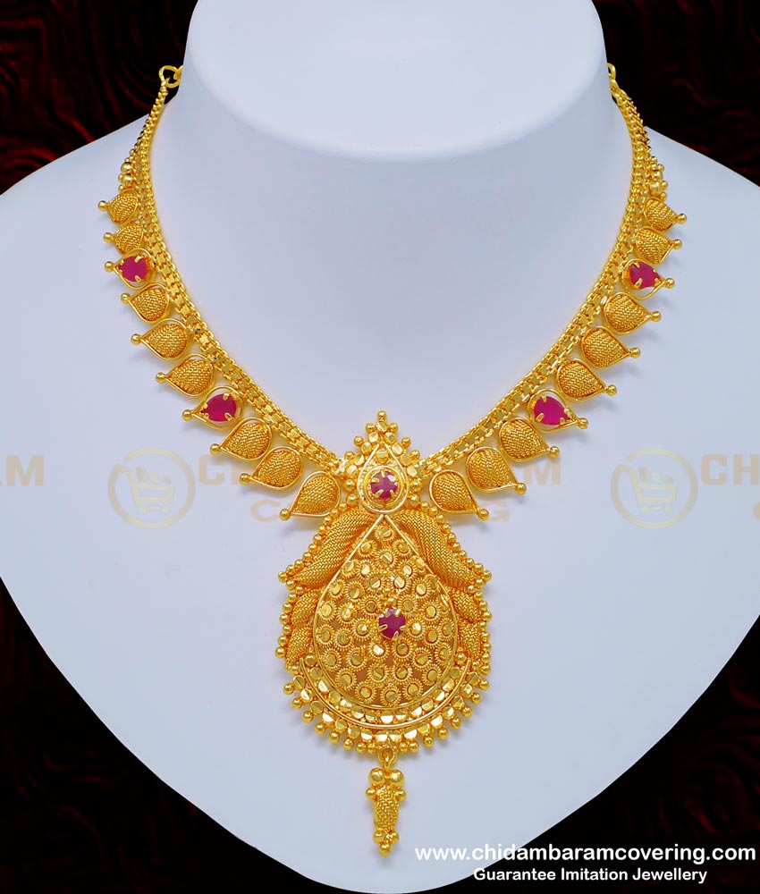 artificial jewellery online, gold design necklace, 