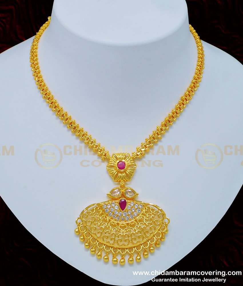 Ruby Stone Necklace, Real Kemp Jewellery, Kemp Stone Bridal Set, 