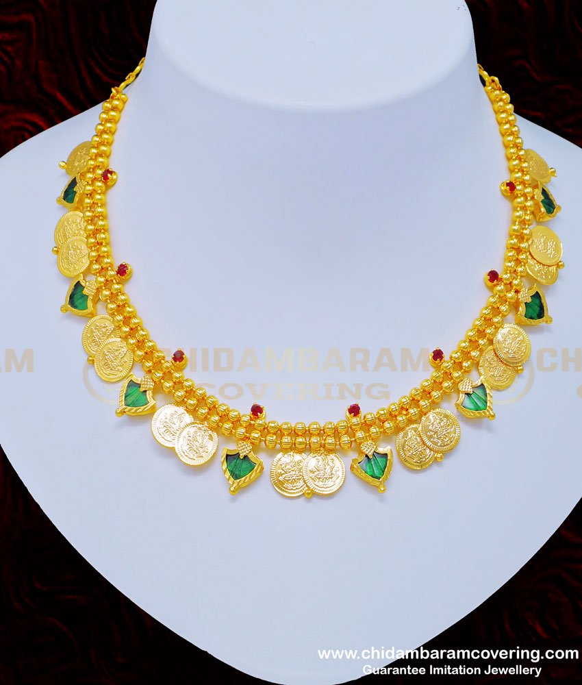 gold plated palakka necklace, palaka necklace, palakka mala, palakka necklace image,palakka necklace gold, palakka necklace, palakka necklace online, one gram gold jewellery,  